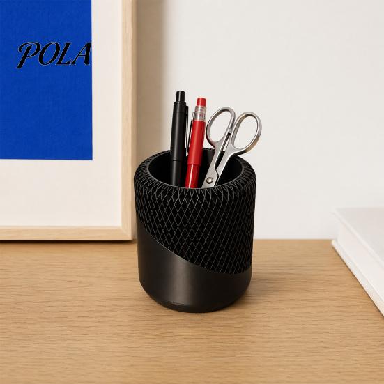 Large Capacity Pen Cup Holder for Desk, 3D Printed Minimalist Pencil Stationary Desktop Stationery Organizer Storage Cup, Makeup Brush Office