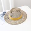 Woven Straw Hat Beach Sun Hat Hollows Out Sunhat Stylish Wide Border Hat for Casual Outings