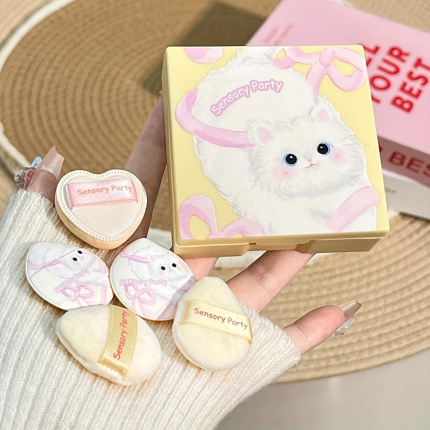 

5pcs Ultra Soft Plush Thumb Sponges for Makeup Gentle Application for Liquid/Powder/Cream Dry and Wet Use Cute Cosmetic Set