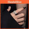 Chic Geometric Copper Ring For Women Featuring Sparkling Full Rhinestone Details