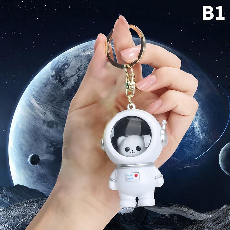 Brelok do kluczy astronauta z kreskówek Luminous Bear Cat Starry Sky Design Opakowanie Akcesoria Prezent dla pary Wisiorek