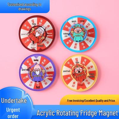 3D Rotierender Acryl Kühlschrankmagnet - Gott des Reichtums Kundenspezifischer Kreativer Aufkleber
