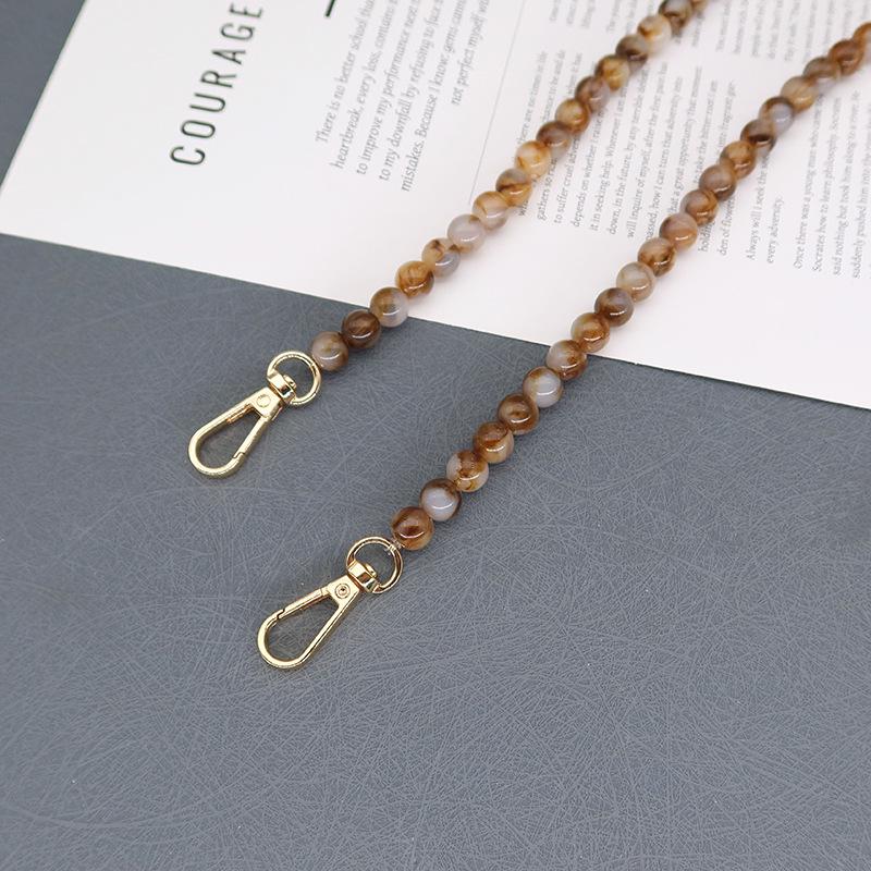 Two-tone Coffee Leopard Bee Print Chain Handbag with Crossbody Shoulder Strap