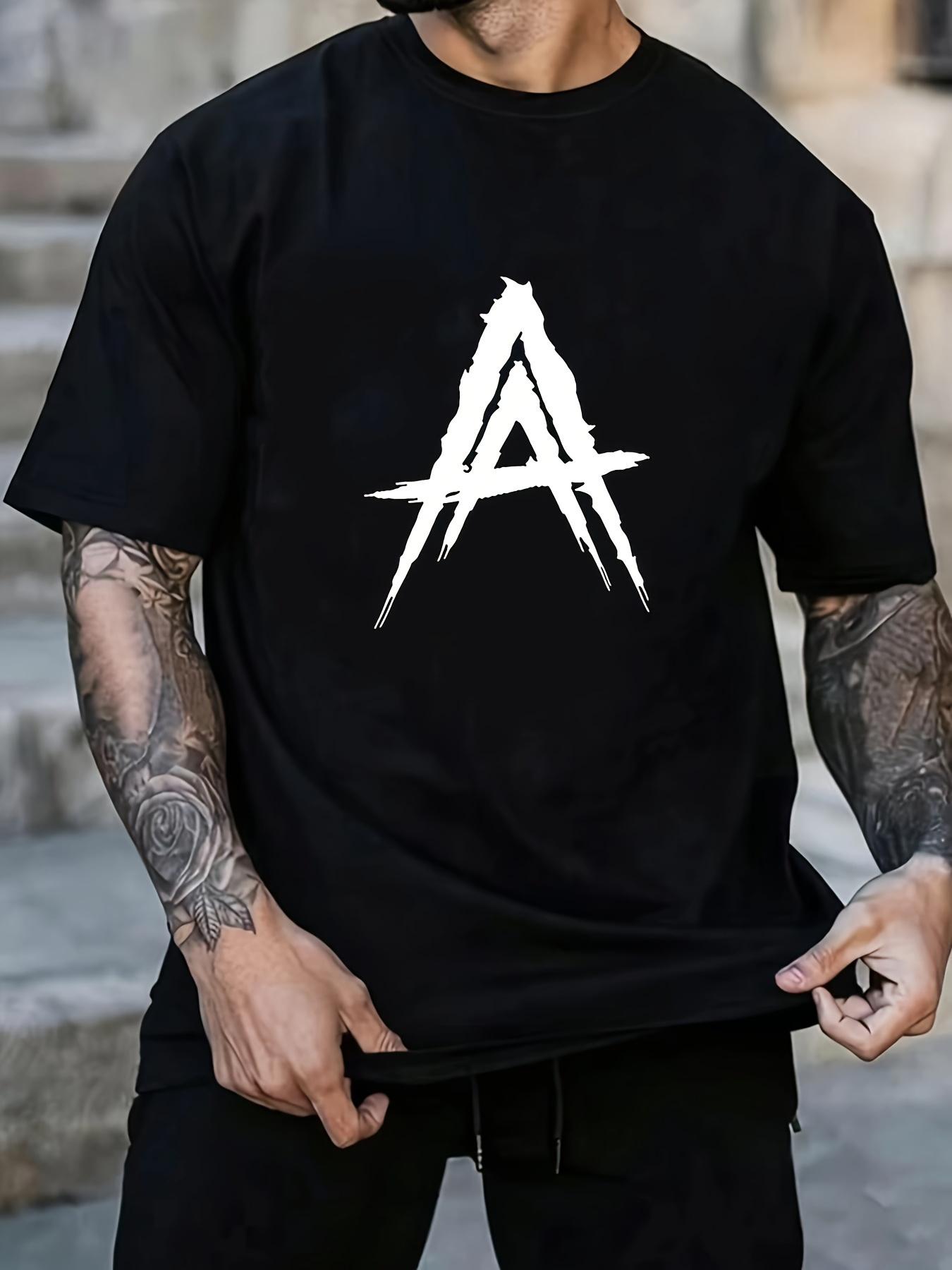 Heavyweight 180gsm Streetwear T-shirt - Bold Letter A Graphic Tee XL