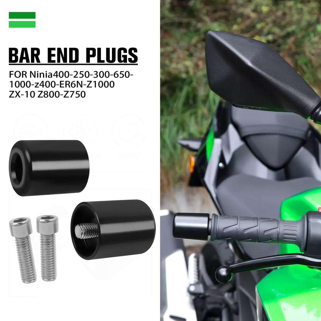 Для Kawasaki Ninia400 250 300 636 650 Z800 Z750 Z1000 ER-6N 6F ZX6R 10R Ручки руля Торцы Заглушка Слайдер Противовес Крышка