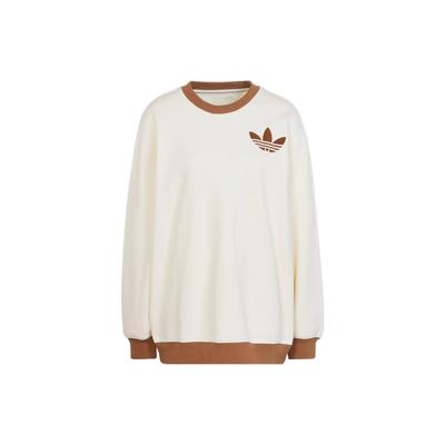 Orijinaller Trefoil Logolu Nakışlı Sweatshirt Kadın Üstler Krem IB2040