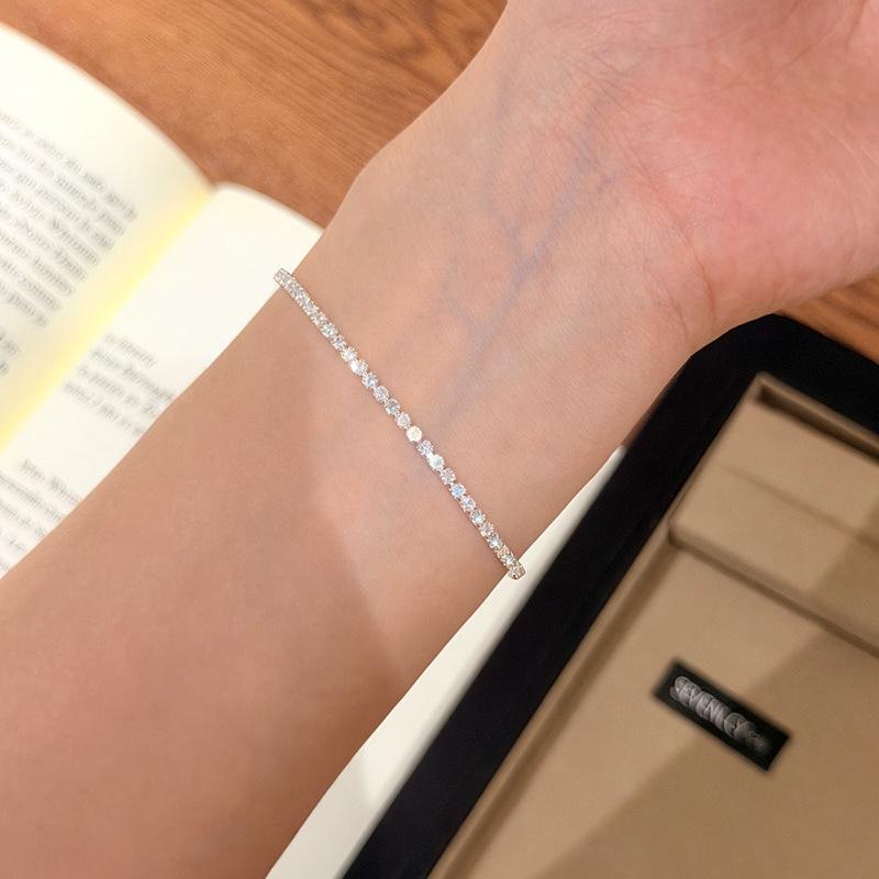 Introducing the "Lake Blue Moonlight" Bracelet: Exquisitely Sparkly Blue and White Zirconia, Perfectly Versatile for Any Occasion.