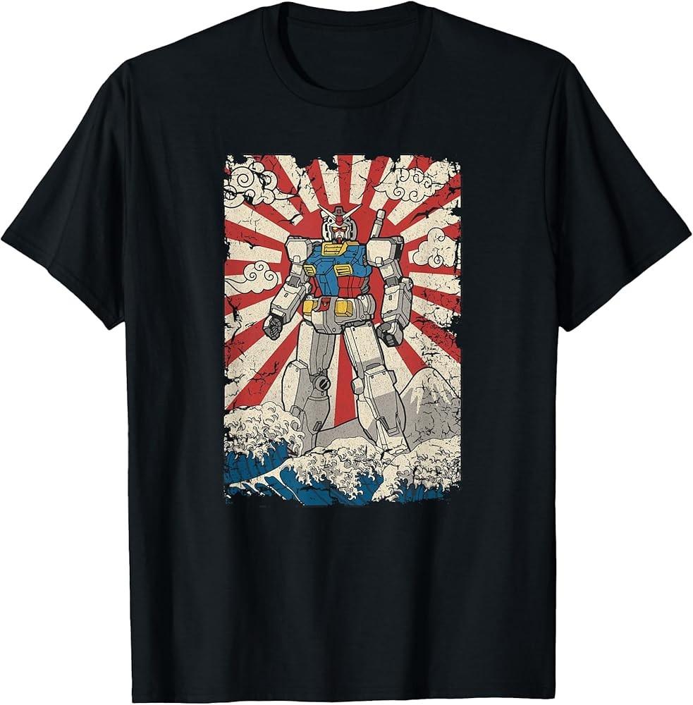 Japanese mecha anime Robot Kanagawa great wave manga TShirt Unisex T-Shirt S