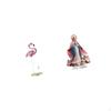Flamingo Resin Statue Bird Sculpture Modern Art Garden Figurine with Metal Stand And 2D Acrylic