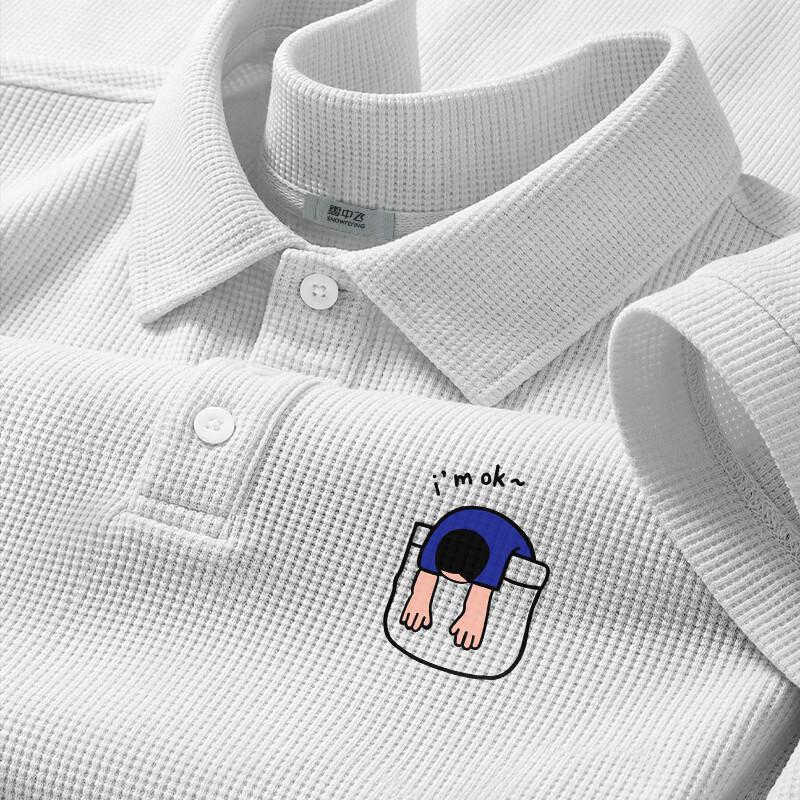 XueZhongFei Men s Waffle Polo Shirt 4XL