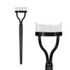 Portable Eyelash Comb Half-Curved Steel Needle Eyebrow Shaving Brush Grafting Eyelash Tool Women's Facial Makeup Accessory