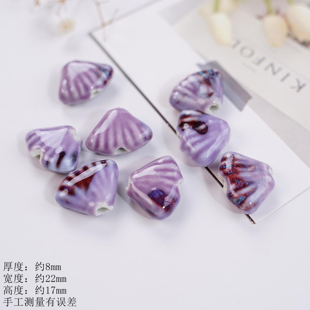 Ocean shell special-shaped beaded accessories Jingdezhen ceramic bracelet necklace handmade DIY material manufacturer wholesale