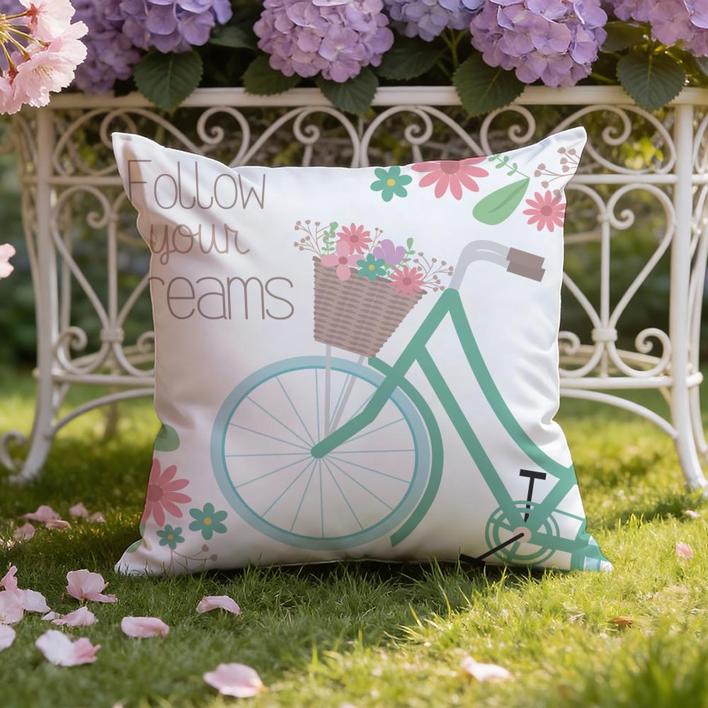 Country Flower Bicycle Cushion Cover Home & Car Dual-Scene Pillow Cover: Reversible for Premium Comfort