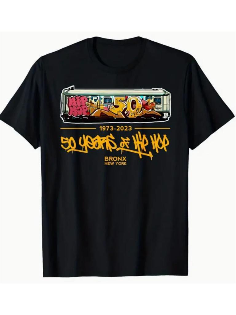 Men's 50th Anniversary Hip-Hop T-Shirt (1973-2023) - Vintage NYC Subway Graffiti & Iconic Rap Culture Design