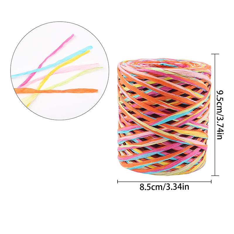 1Roll Paper Rope DIY Weaving Decorative Paper Rope Lafite Grass Creative Handmade Gift Colorful Packaging Rope Bouquet Packaging