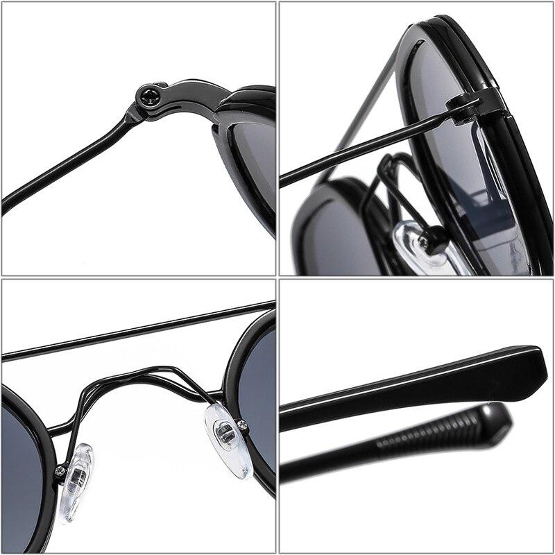 SHAUNA Retro Double Bridges Polygon Square Sunglasses Women Fashion Clear Ocean Gradient Lens Shades UV400 Men Punk Sun Glasses