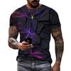 Men's 3D dazzling pattern chip printed T-shirt for both men and women, summer fashion trend T-shirt, casual oversized T-shirt