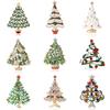 Christma’s Rhinestones Christmas Tree Brooches for Women Unisex Enamel Plant Pins Event Party Decoration Clothes Accessories
