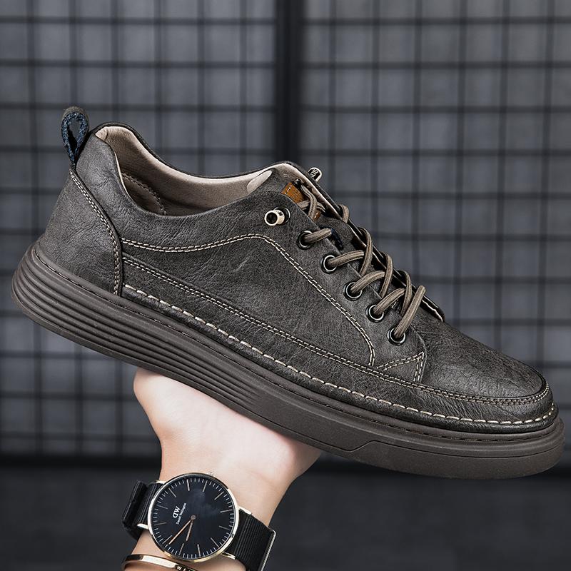 Fashion Genuine Leather Casual Shoes for Men Shoes Design Sneakers Male Comfortable Cow Leather All-match Comfortable Skate Shoes Man
