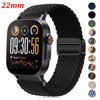 22mm Magnetic Bracelet For Realme Watch 5 Braided Loop Nylon Strap For Realme Watch S2 S S Pro/Realme 3 3 Pro 2 2 Pro Band