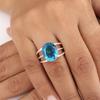 Swiss Blue Topaz Gemstone Silver Ring, 925 Sterling Silver Handmade Jewelry, Wedding Ring For Her, December Birthstone Gift RR-73-12