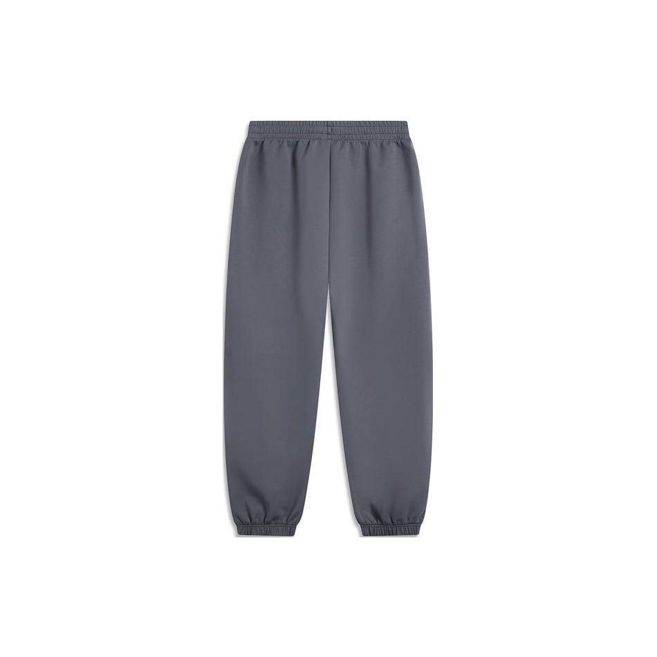 Li Ning Sports Fashion Series Logo Letter Print Side Button Knit Jogger Pants Men Bottoms Dark-Iron-Gray AKLU717-4
