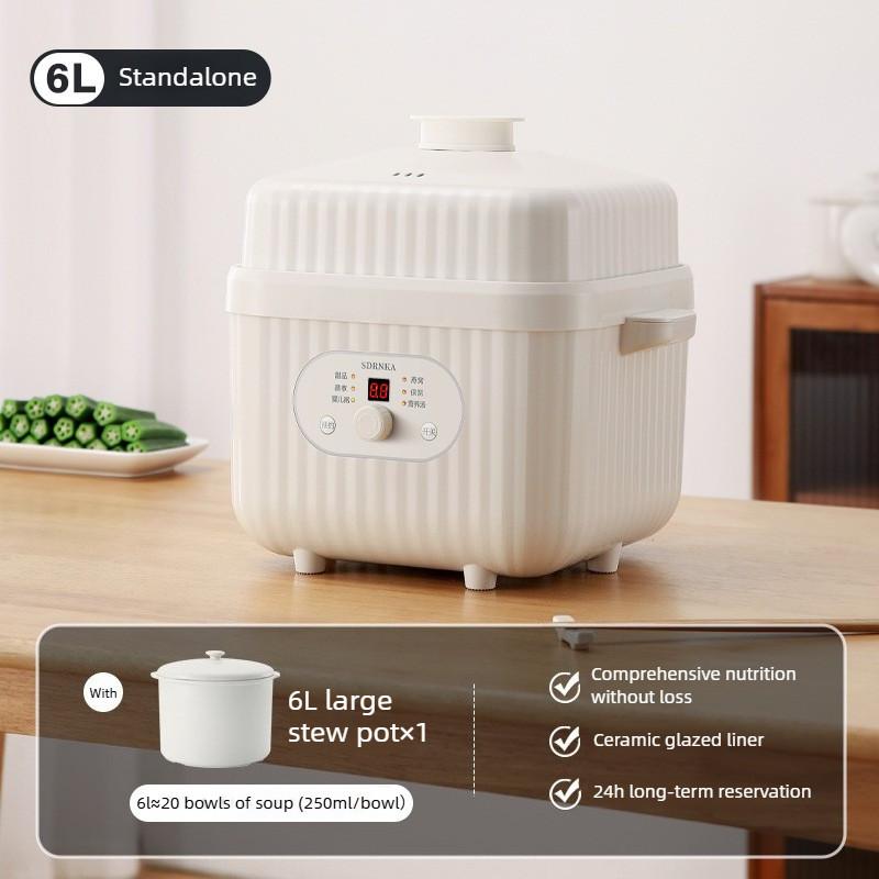 6L/8L Large Capacity Stew Pot Household Fully Automatic Steaming Pot Multifunctional Ceramic Soup Pot