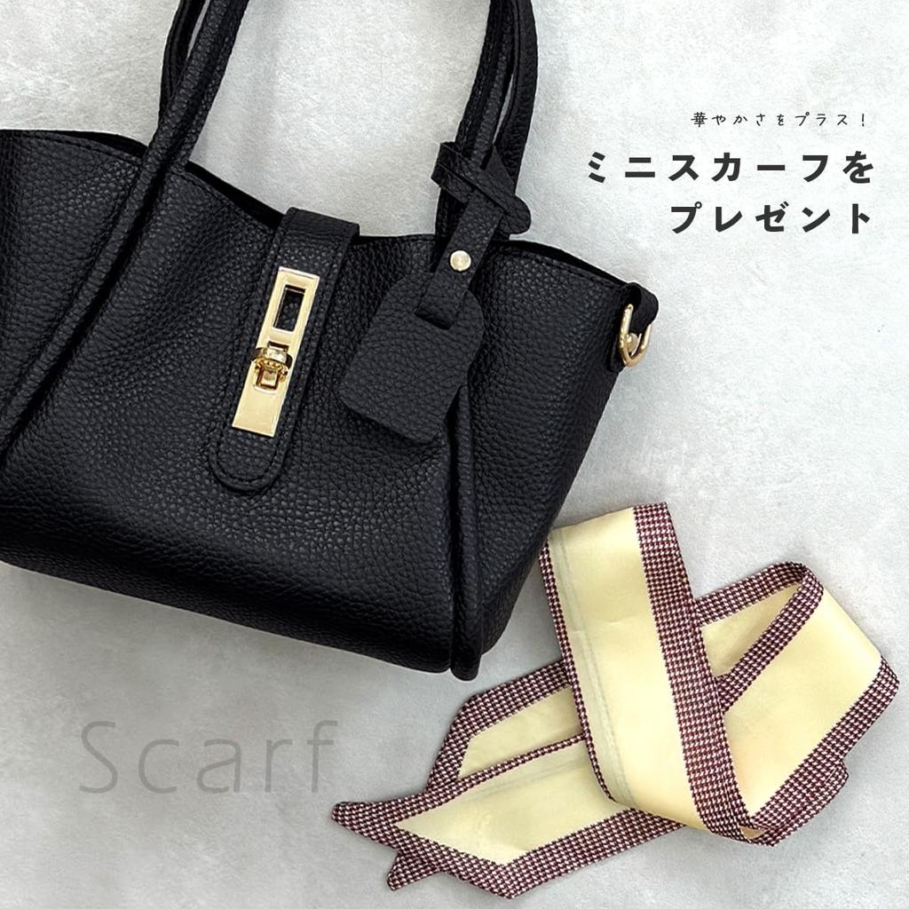 Gisele Women's Mini Shoulder Bag, Small, Lightweight, 2-Way, Handbag, Crossbody Pouch, Scarf, Leather-Look Black (White)