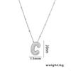 18K Gold-Plated Copper Necklace with Micro-Inlaid Zirconia & 26 Letter Pendant - Classic and Versatile European-American Jewelry