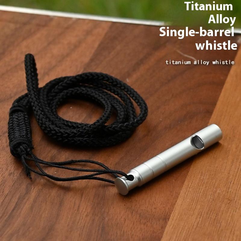 Titanium Alloy Emergency Whistle With Cord Outdoor Survival Safety Whistle Camping Hiking Trip Exploring Whistle