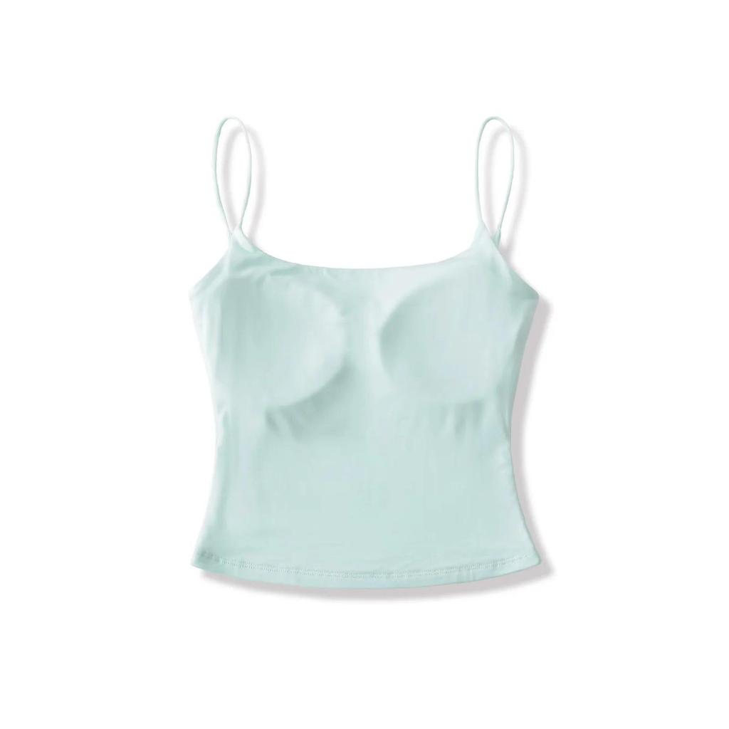 Women's Summer Fashionable Bandeau Camisole: Chest Pads, Open Back, Sexy Tank Top for Inner or Outer Wear