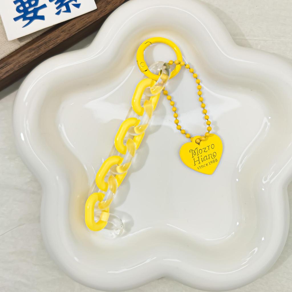 Summer Jelly Acrylic Heart Pendant Keychain