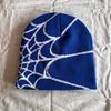 Knit Fashionable Cap With Spider Web Embroidery Design For Daily Wear Casual