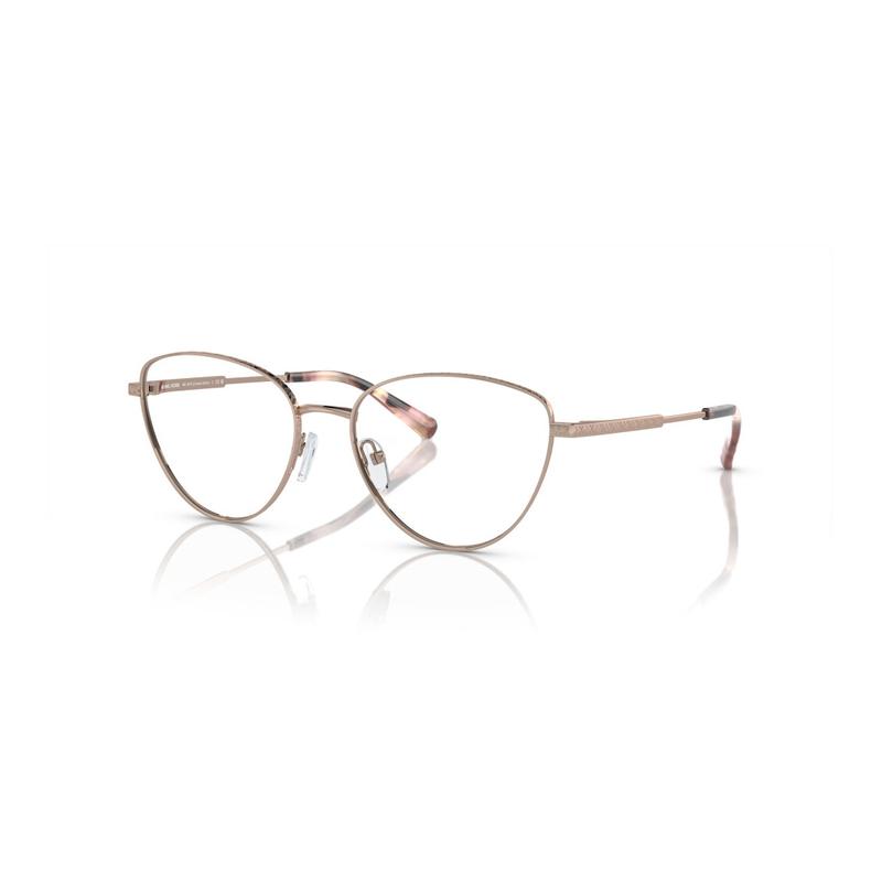MICHAEL KORS Temple Pattern Metal Cat Eye Optical Frame Men s Gold