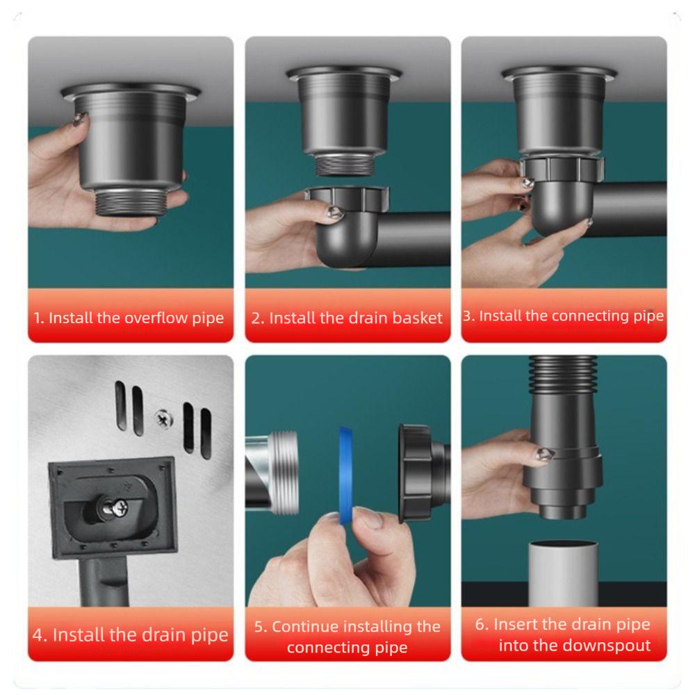 Easy Install Anti-Leak Drainage Kit Single/Double Bowl Sewer Replacement Pipe  Bathroom