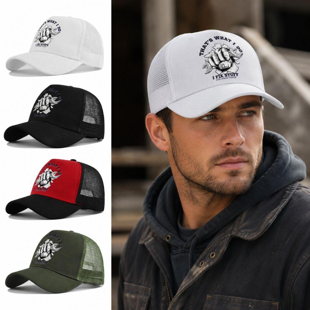 Two Tone Mesh Trucker Hat Breathable Outdoor Sun Hat Vintage Summer Baseball Cap For Men