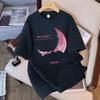 Beautiful Moonlight Printing TShirts Womens Summer Cotton Tops Comfortable ONeck Oversized Short Sleeve Casual Womans Clothes