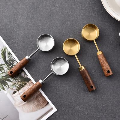 14ml Stainless Steel Measure Spoon with Wood Handle Kitchen Measure Tools Measuring Cup  Condiments
