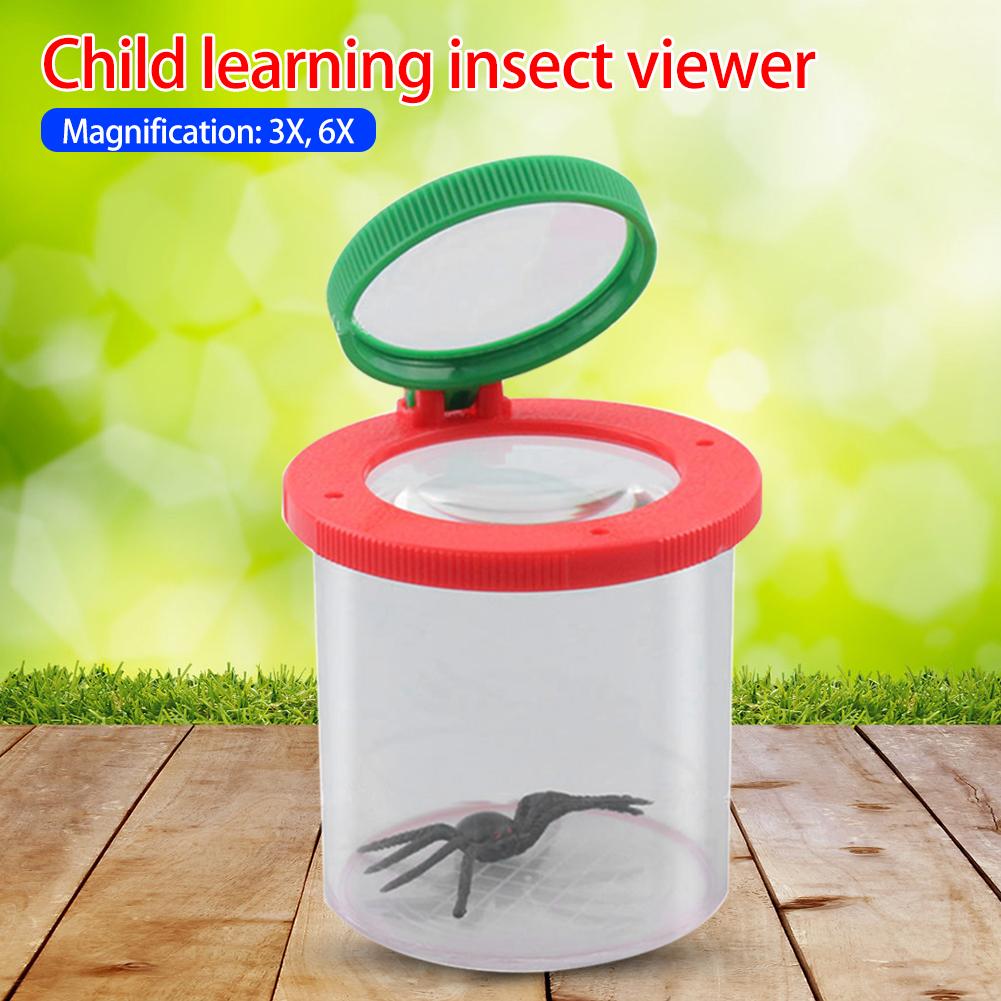 

Portable Children Crawlers Animal Spider Insect Box 3X 6X Magnifying Glass Specimen Viewer Tool Exploration Education Toy жёлтый