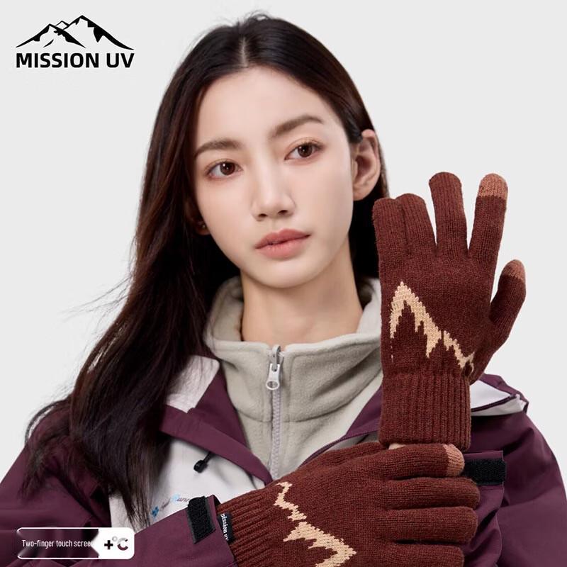 MISSION Women's UV Knit Wool Fingerless Gloves MUS094