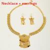 Trendy Alloy Gold Jewelry Collection With Hollow Coin Necklace And Earrings For Wear Casual