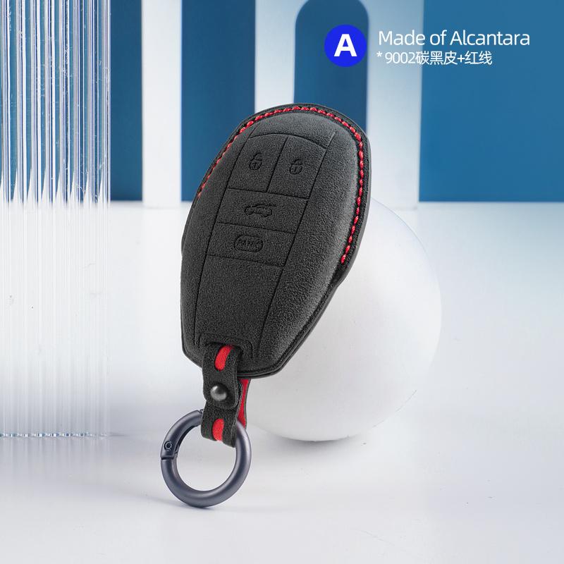 Alcantara Suede Car Key Fob Cover For Bentley Bentayga Continental Flying Spur Mulsanne Key Case Key Chains Ring Car Accessories