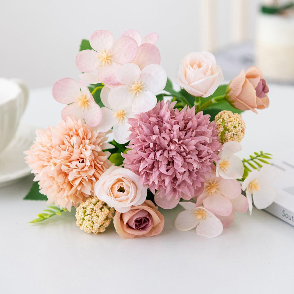 1pc Rose Chrysanthemum Silk Artificial Flowers For Wedding Home Vase Christmas Wreath Garden Party Diy Gift Decoration Hot Sales