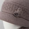 Hat female winter thermal hat piled thick knitted wool hat mother-in-law cotton hat