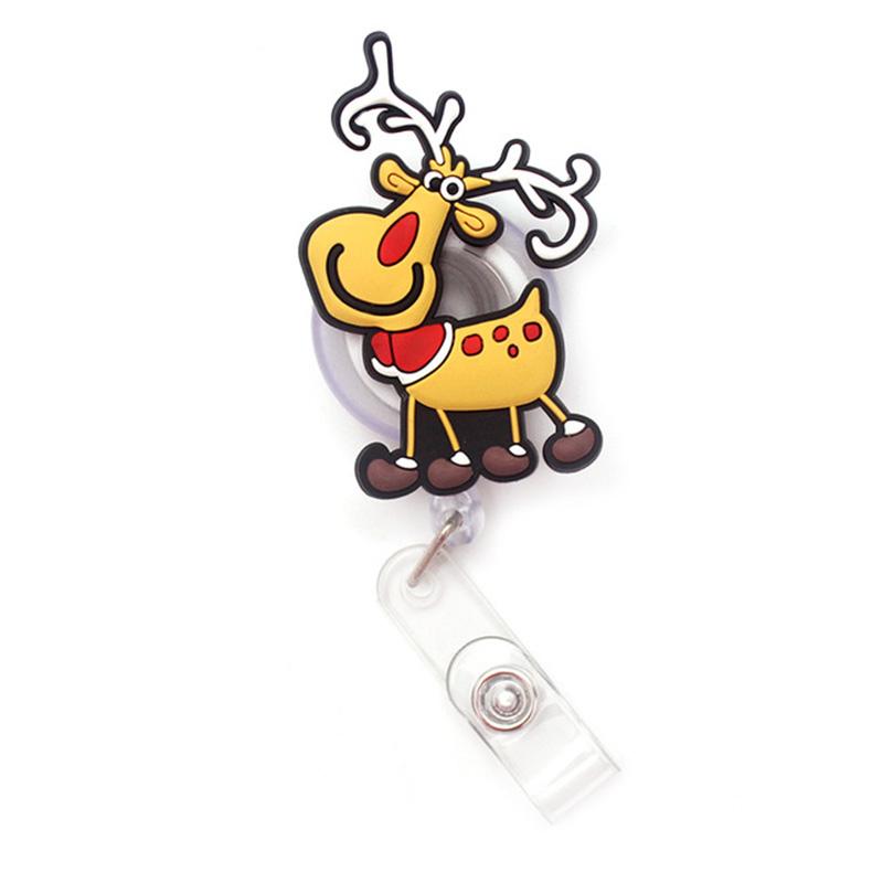 

2024 Симпатичная рождественская елка и Санта-Клаус, выдвижная катушка для бейджа, держатель для значков, идентификационный шнур, держатель для карточек, катушки для подарка