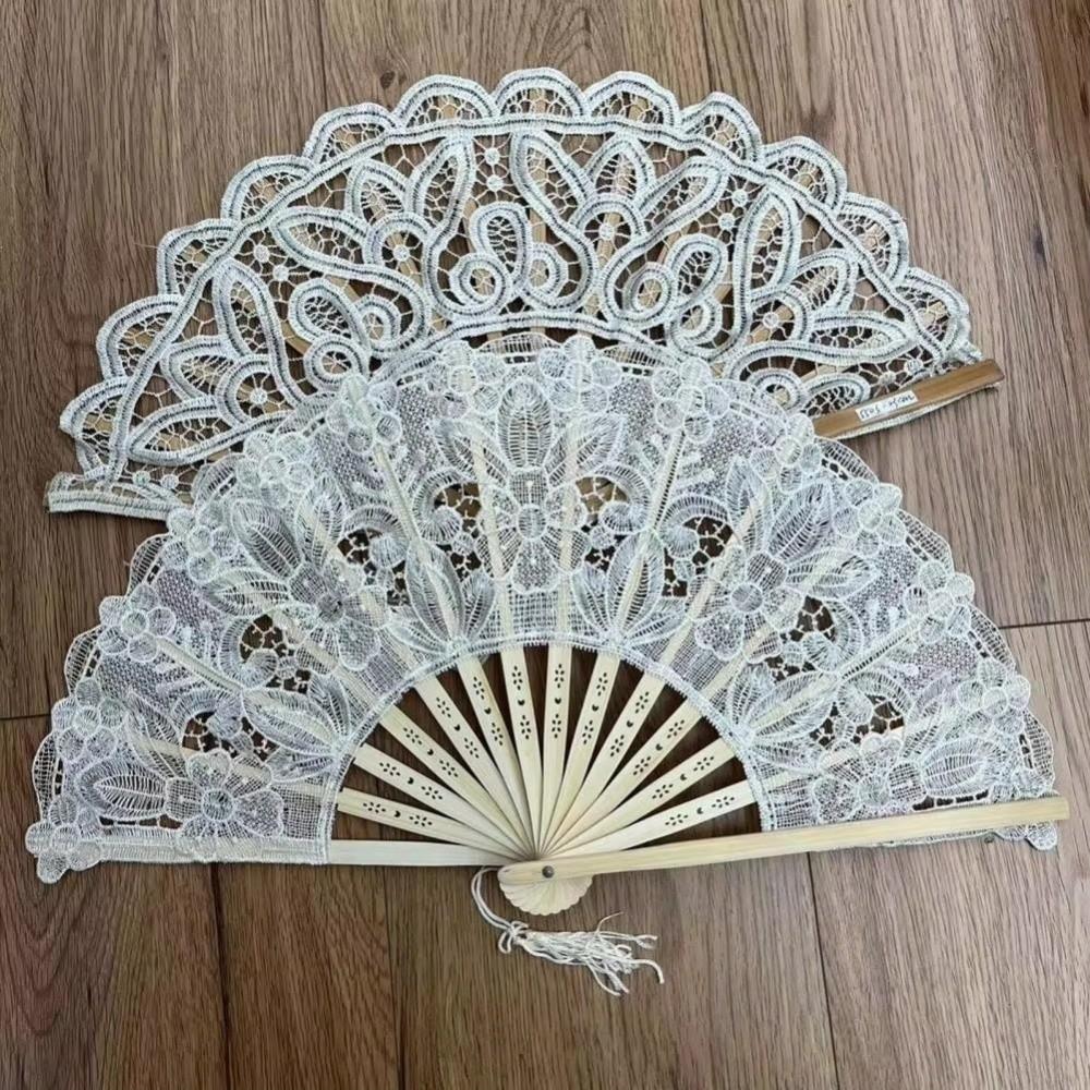 Tassel Pendant Vintage Lace Hand Fan Lace Dance Handheld Fan Wedding Party