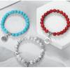 Stylish Adjustable Elastic Buddhas Bead Bracelet with Lotuses Charm Stretch Wristchain Accessories For Women Men