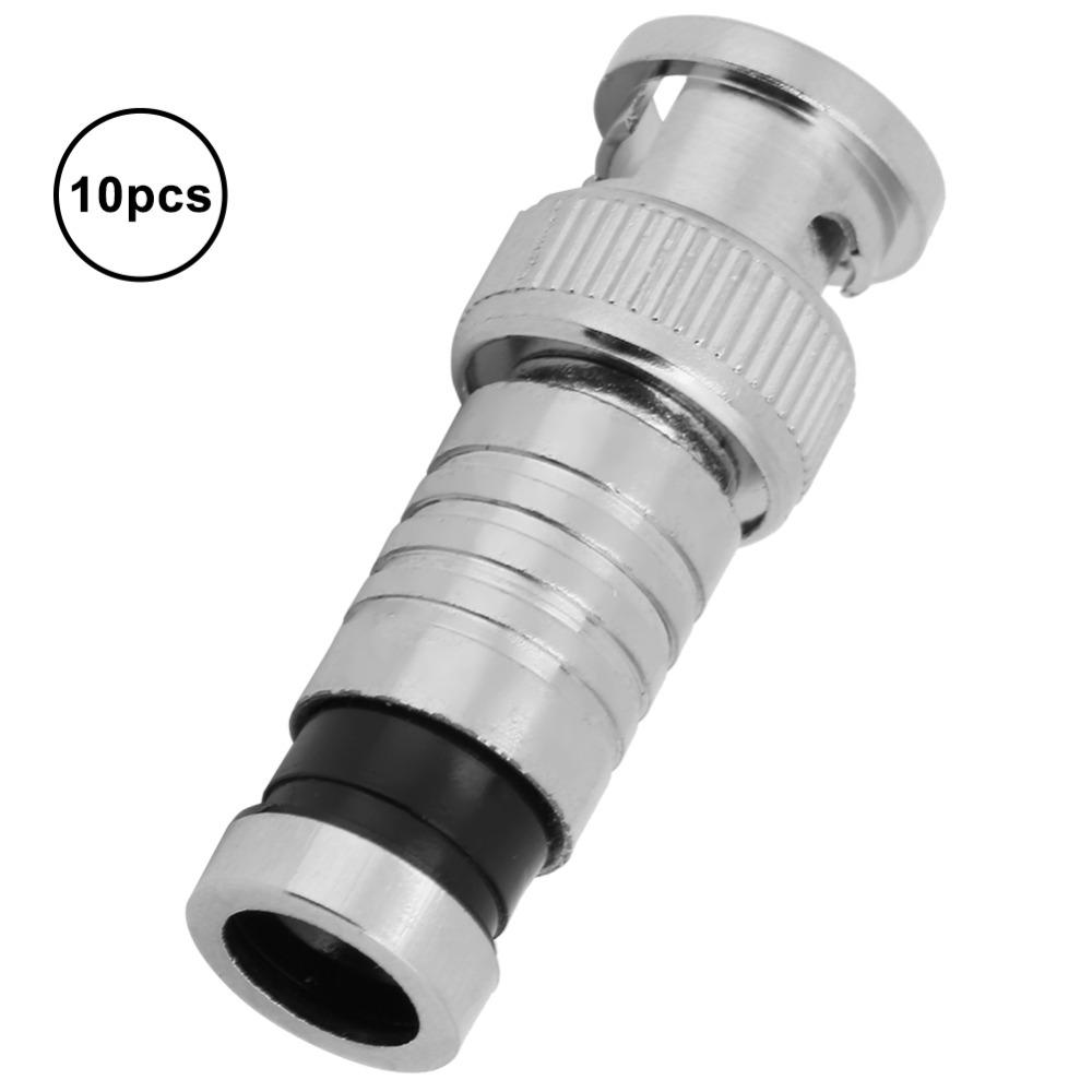 10PCS 75 Ohm BNC Connector Compression Coaxial Q9 Adapter  for RG59 CCTV Systems