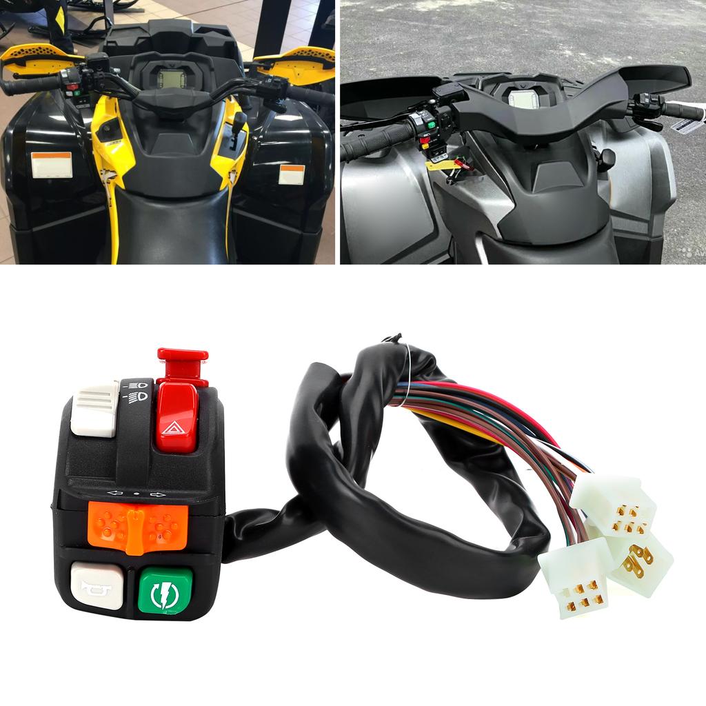 22mm Handlebar Switch High Low Beam Light Turn Signal Ignition Waterproof Control Button