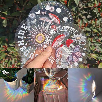 Nowe przezroczyste naklejki na okna Suncatcher Naklejki tęczowe na okna DIY Naklejki na szkło Wystrój domu Sypialnia Ochrona prywatności